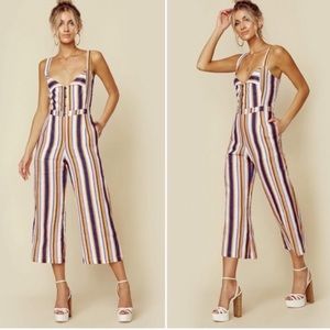 Faithfull The Brand Scout Mirielle Stripe Jumpsuit NWT